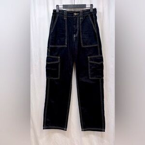 BDG Urban Outfitters Skate Pants Womens Size 26 Black Cargo Pockets High Rise